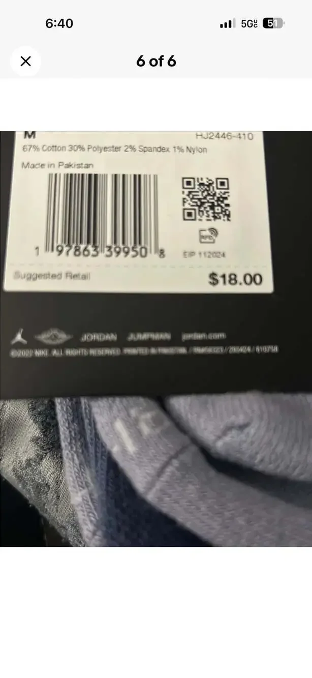 Nike Jordan Jumpman Gradient Socks HJ2446-410 Youth Sz 5 -7